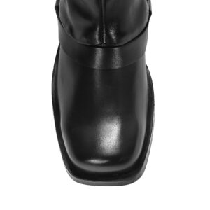 Women's black leather boots CALFBLACKE203 Domeno