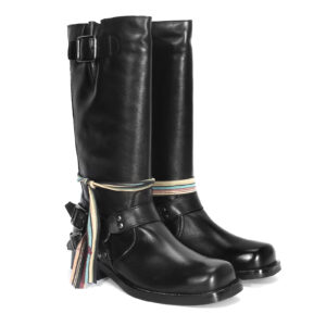 Women's black leather boots CALFBLACKE199_CZ Domeno