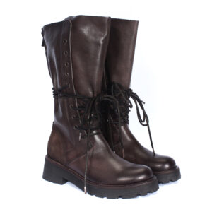 Brown leather boots for women ANILEXMOROD543_BR Domeno