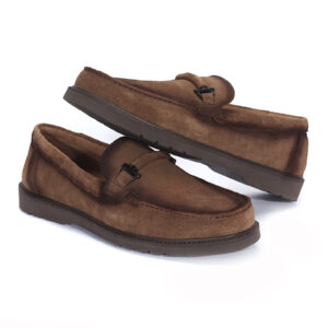 Brown suede moccasins for men 7475BR1226_BR Domeno