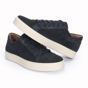 Men's navy blue suede sneakers 7547RN1185_GR Domeno