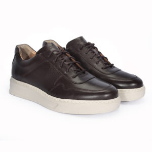 Brown leather men's sneakers 6151BR1212_BR Domeno