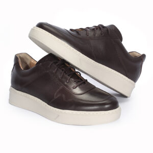 Brown leather men's sneakers 6151BR1212_BR Domeno