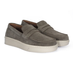 Olive suede men's moccasins 7454RN420_OLIW Domeno