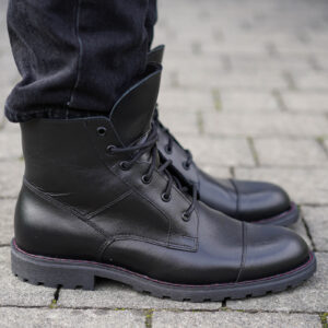 Чоловічі шкіряні черевики на зиму чорні 7302RSN1500_CZ Domeno