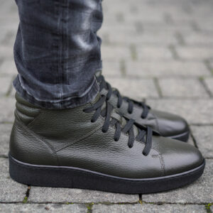 Skórzane buty męskie zielone 5386RN898_ZIEL Domeno